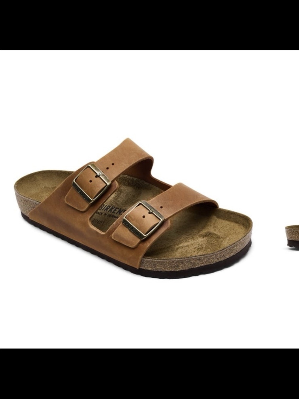 Birkenstock men’s Arizona leather two Strap  Sandal cognac brown size 11